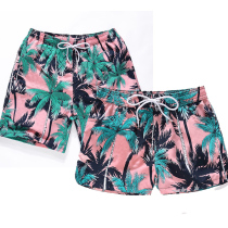 Men and women couples tide summer seaside vacation swimming beach quick drying shorts five points flower pants loose large pants