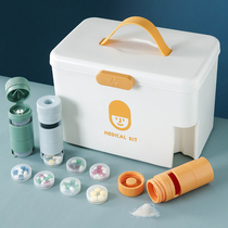 Bangjiayi cute medicine box family pack large-capacity household first aid box storage box car plastic medicine box medicine box