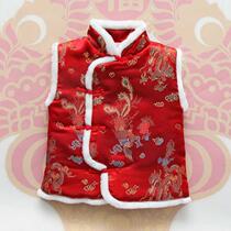 Childrens New Years New Years Eve autumn and winter childrens Tang vest boys and girls baby winter vest Chinese style red Joy