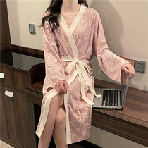 Cat People Round Plaid Sleeping Gown Lady Spring Autumn Season Long Sleeves Pure Cotton Medium Long Style Pyjamas 2022 New Home Clothes
