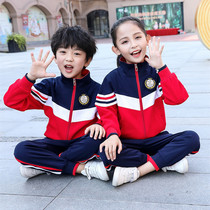 Kindergarten uniforms Primary school uniforms Class uniforms plus velvet spring and autumn winter three-piece sets thickened Sports