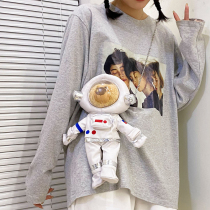 Cute Space Bear bag female 2021 New Net red astronaut Cartoon Doll three-dimensional plush bear bear shoulder bag