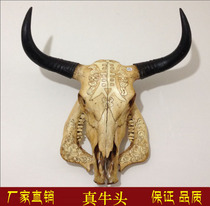 Cow skull crafts yak head ornaments pure natural real cow and sheep skull specimen handmade wall hanging wall decoration
