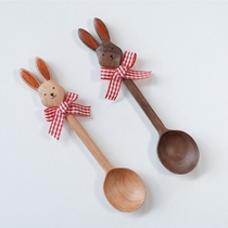 Joe original design Rabbit wooden spoon Coffee spoon Cute Japanese cartoon ins wind spoon Gift gift