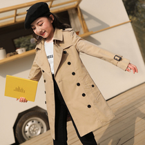 Girlsdress and childrens coat British Wind 2023 new spring and autumn clothing for Yangtze children in the long - term girls dress