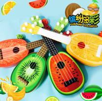 Cartoon fruit ukulele ukulele four-string mini guitar it can play musical instruments educational childrens toys