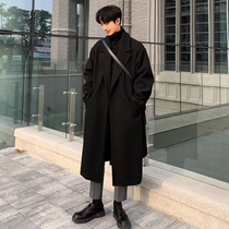 Autumn and winter windbreaker men long Korean version of woolen coat men thick English double-sided cashmere Nizi coat