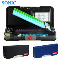 SONIC primary school student stationery box for boys and children pencil box Double Double open with magnetic lock buckle