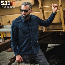 New 5 11 Men Soft Breathable Cotton Casual Long Sleeve Shirt 511 Quick Open Button Stretch Tactical Top 72522