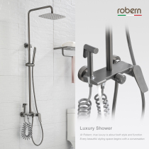 robern gun gray four-function surface shower shower set hot and cold all copper bathroom faucet women spray gun