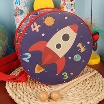 Orff Musical Instrument Children Beating Drum Toys Handbeat Drum Small Drum Waist Drum Baby Music Beating Drum Adjustable Strap