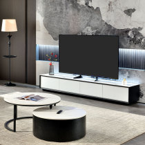 Nordic TV cabinet Modern simple coffee table combination furniture Small apartment rock floor cabinet Living room light luxury TV cabinet