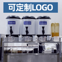 Milk tea bucket stainless steel tea beverage soybean milk with thermometer double-layer large-capacity stall milk tea shop commercial insulation bucket