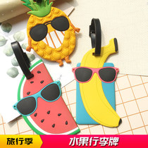Cartoon travel brand silicone luggage tag cute fruit luggage tag boarding pass listing suitcase check card
