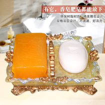 Soap box resin soap box drain European-style creative ins home bathroom soap dish fashion soap dish punch-free