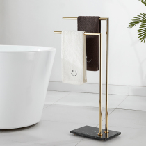 Bathroom all-copper towel rack Floor-standing rotating multi-pole bathroom bathtub towel rack towel bar hanger light luxury