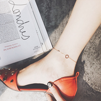 Noble Lady Korea 14k gold does not fade minimalist ring anklet rose gold slender anklet female