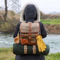 Savage Bushcraft outdoor camping 20L vintage waterproof oil wax canvas backpack sports mountaineering leisure bag