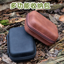 Savage bushcraft outdoor camping storage bag vintage leather storage box Headphone data cable sundries leather box