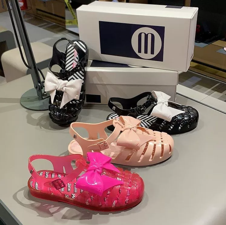 Сломанный код! Бразильские Melissa Barbie Butterfly Nods Melissa Melissa сотканные полые детские сандалии резиновые детские босоножки