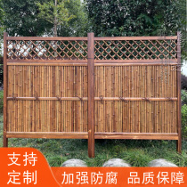 Outdoor anti-corrosion carbonized bamboo fence bamboo fence villa courtyard garden decoration partition Japanese dry landscape bamboo scenery