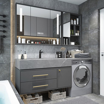 Toilet rock board bathroom cabinet washing machine cabinet wash table one cabinet combination modern simple sink sink wash basin