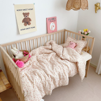 Baby cover autumn and winter childrens kindergarten nap winter thickened cotton gauze Korean floral soybean spring and autumn quilt