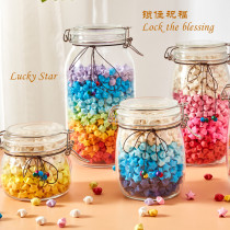Glass Lucky Star bottle colored star paper finished wishing bottle glowing empty bottle drifting creative gift 520 gift
