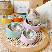 Hep Super Pitched Stainless Steel Pet Bowl Anti-Slip Rice Basin Dog Bowl Rice Bowl Rice Bowl bucket Cat Bowl Round Bowl