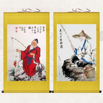 姜太公钓鱼挂画-姜太公钓鱼挂画促销价格、姜太公钓鱼挂画品牌- 淘宝