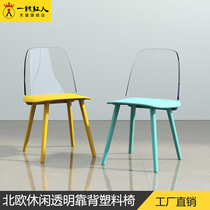 Nordic creative light luxury plastic backrest modern simple casual dining chair coffee shop designer chair stool