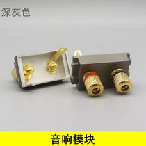 Dark grey 128 type sound post module socket double head 5 1 surround sound audio microphone panel module