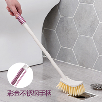 Home home bristle long handle brush Bathroom wash floor brush Toilet toilet brush floor artifact Tile cleaning brush