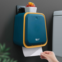 Home bathroom tissue box toilet wall-mounted roll paper box waterproof paper box double hole-free storage rack