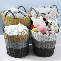 Home weaving dirty clothes basket household laundry storage basket washing bucket put dirty clothes storage bucket dirty clothes basket