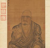 Ming Wu Bin painting Luohan (10th La Hula Venerable) axis ultra-high-definition electronic picture decoration spray painting material