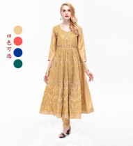 Indian silk cotton folk style dance practice clothes performance clothes embroidered diamond Anna suit Punjabi new style