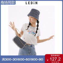 (Shopping mall same) Lemachi embroidered denim fisherman hat 2021 spring new hat female C9YAB2108