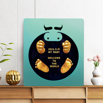Newborn baby three-dimensional hand and foot model baby hand foot print mud hair permanent preservation full moon 100 days souvenir
