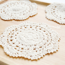 Mother handmade fabric diy crocheted cotton coasters solid color large insulation mat shooting wild props vase mat