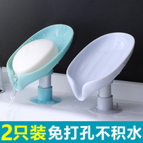 Soap box soap rack-free suction cup wall-mounted creative personality cute drain toilet put artifact