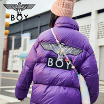  boylondon purple down jacket Big eagle logo printing stand-up collar light mens and womens down jacket T01209