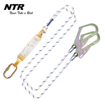High-altitude operation safety anti-falling rope belt single rope large hook woven rope outdoor high-altitude safety rope