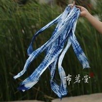 Cloth Drinking Hall Silk Cotton Ribbon handmade Dyed Hanfu Belt head with bag wrap silk ribbon