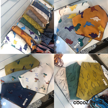 South Korea autumn and winter New Baby triangle towel cotton baby saliva towel large snap button childrens triangle scarf
