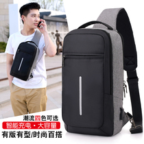 Backpack mens shoulder bag mens messenger bag large-capacity sports and leisure chest bag mens Korean version of the tide canvas student travel