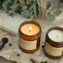 Imported essential oil Vintage retro air scented candle glass cup wax soya soya bedroom sleep aid