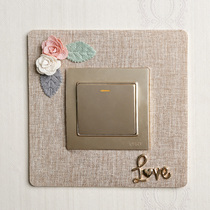 European switch decoration sticker wall sticker cloth art light switch protective cover socket decoration creative home non-stick switch cover
