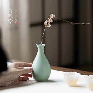 中国 青白磁 影青 花瓶 390 天青色汝窑花瓶-天青色汝窑