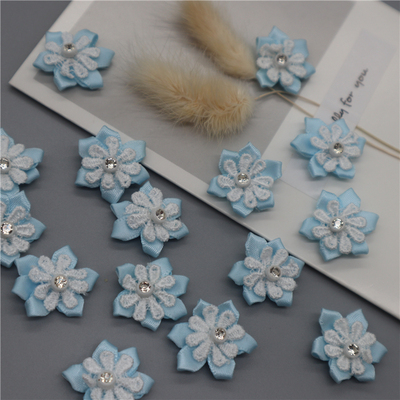 taobao agent Blue exquisite water -soluble flower exit mini ribbon flower decoration DIY handmade clothing service handbook BJD accessories